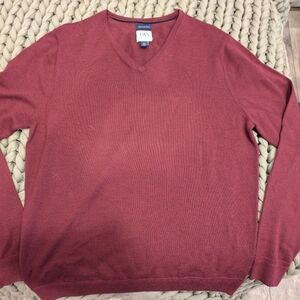 John W Nordstrom‎ V-Neck 100% Cashmere Maroon Pullover Sweater Size Medium